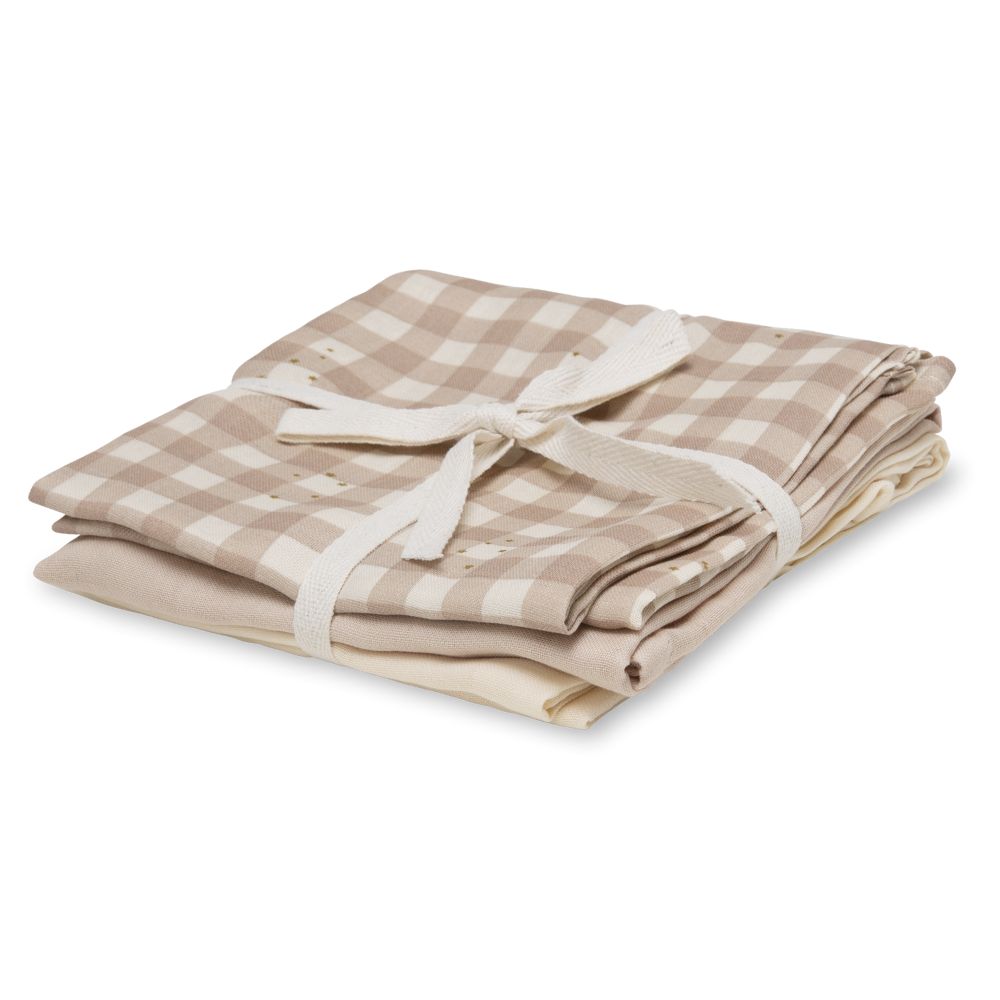 That's Mine Bora muslin cloth 3-pack - Stardust check beige - 100% Organic cotton Buy Amning & pusletid||Pusle||Stofbleer||Alle||personale||Basics til de små||Efterår 2024 here.