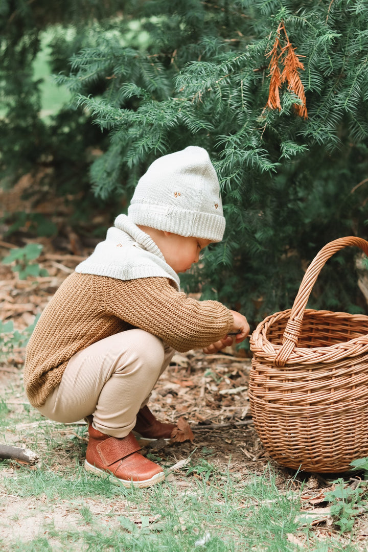 Haricotte knitted beanie - Pistachio shell melange